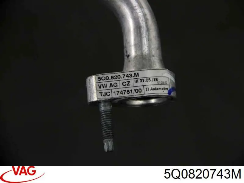 Купить 5Q0820743M VAG Шланг кондиционера, от заднего испарителя к компрессору