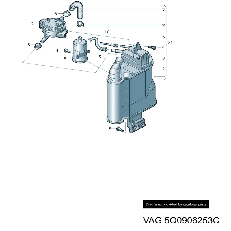 Клапан адсорбера топлива VAG 5Q0906253C цена, от 8.55 USD