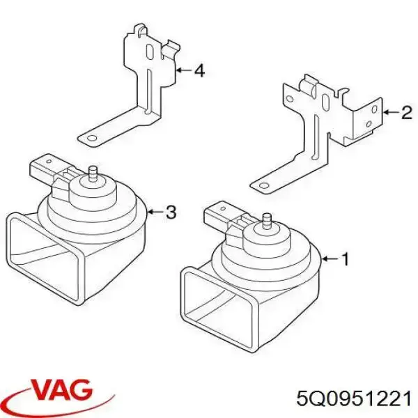 Автомобильный клаксон VAG 5Q0951221 цена, от 1122.50 UAH