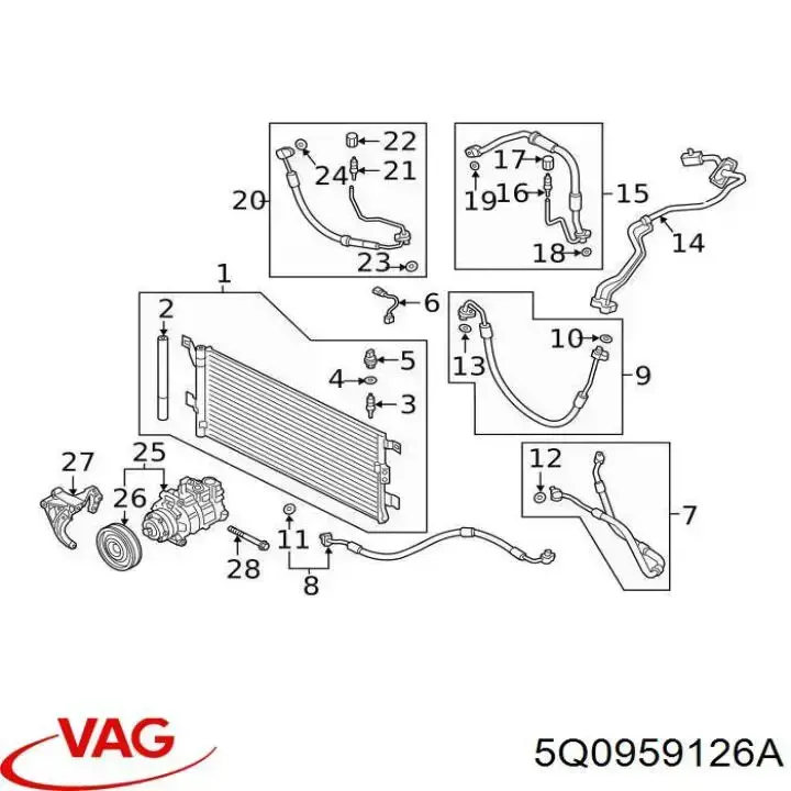 Купить 5Q0959126A VAG Датчик-клапан кондиционера