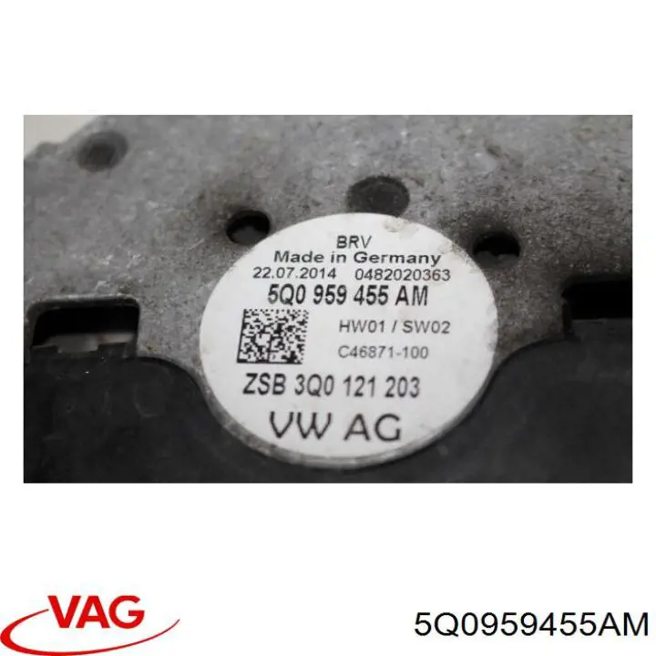 5Q0959455AM VAG Вентилятор системы охлаждения левый