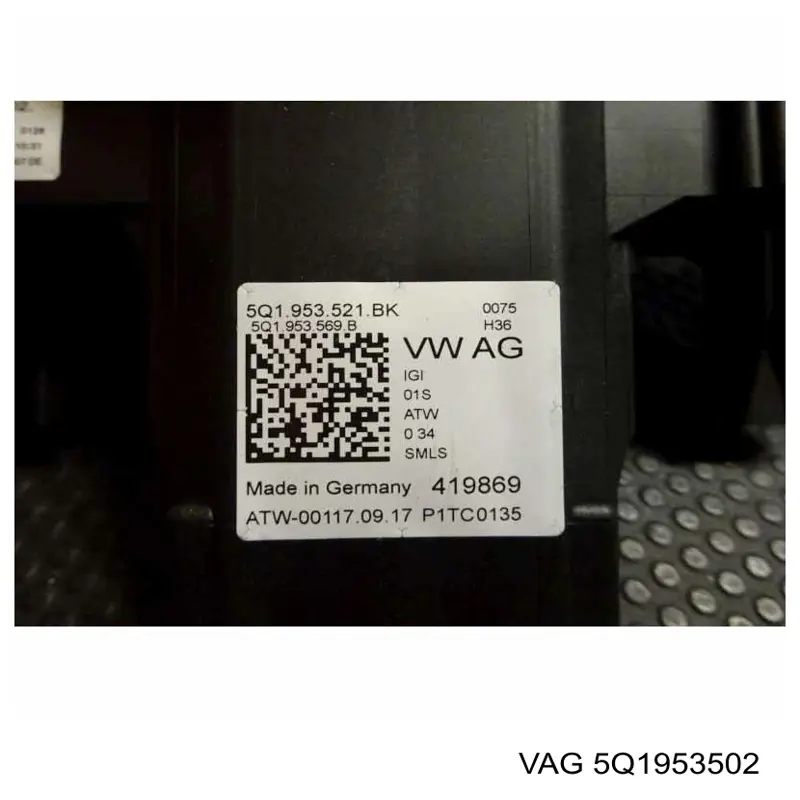 Comutador instalado na coluna da direção, montado Volkswagen Jetta VII BU3, BU4