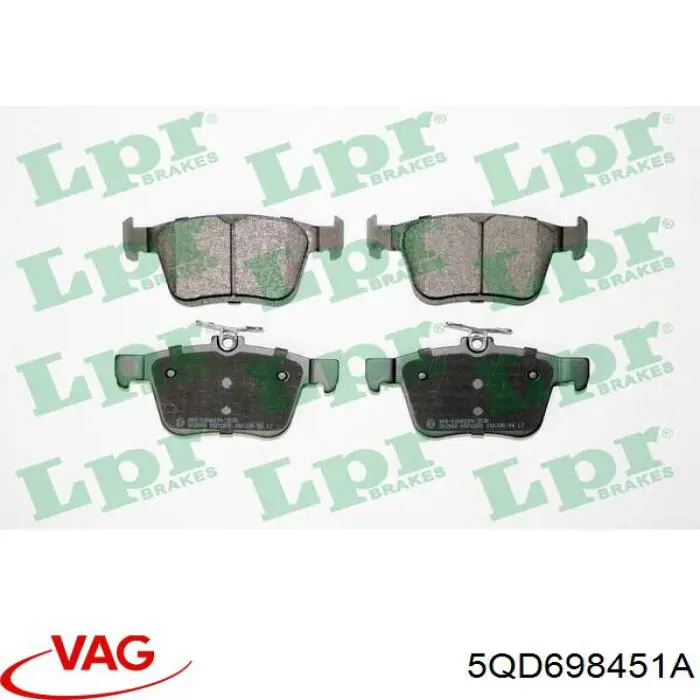 Купить 5QD698451A VAG Колодки тормозные задние, дисковые