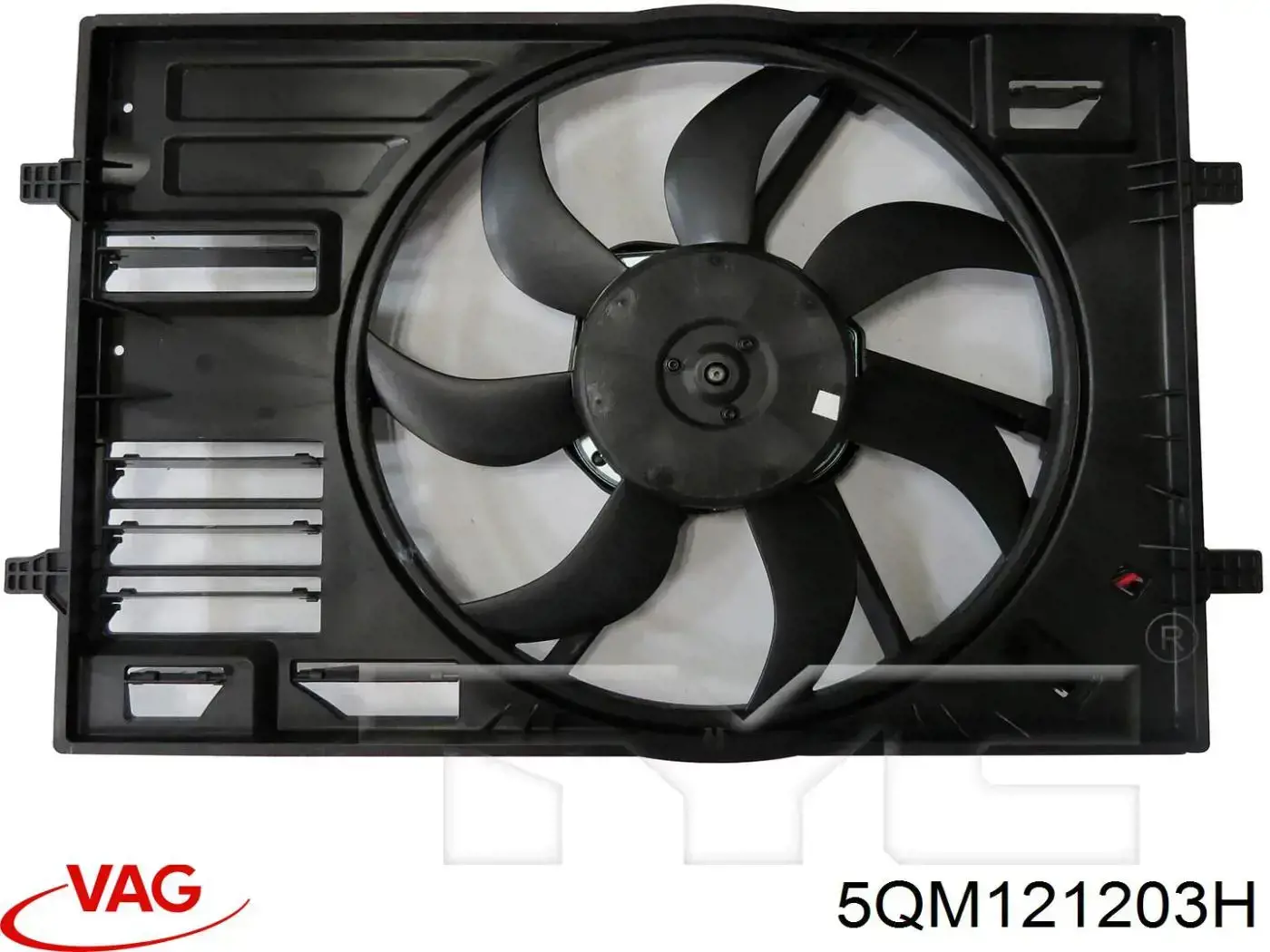 Купить 5QM121203H VAG Диффузор вентилятора в сборе с мотором и крыльчаткой