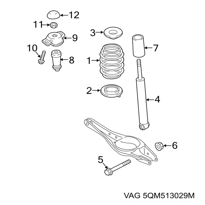 5QM513029M VAG amortecedor traseiro