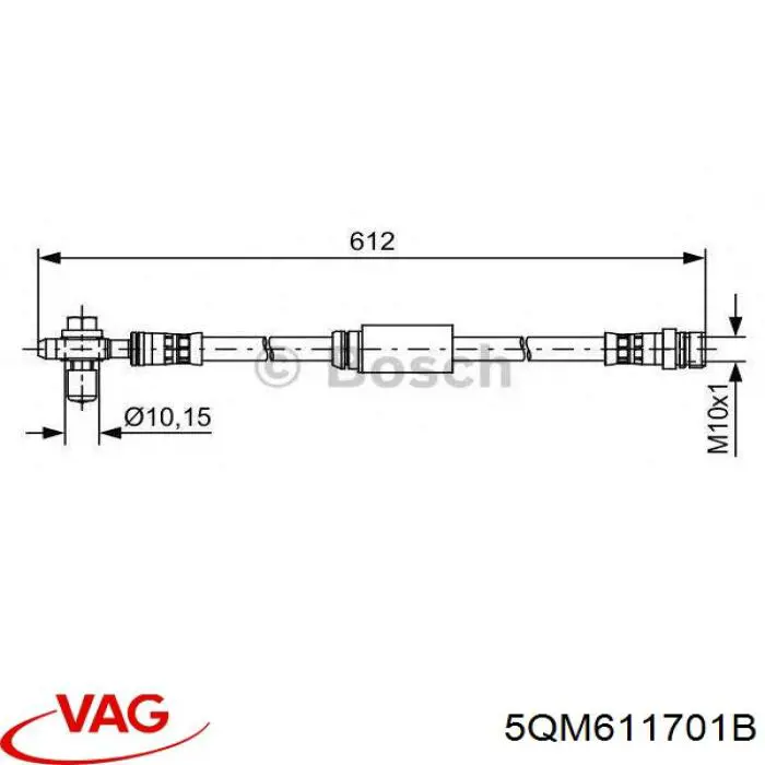 Купить 4111475 Metzger Шланг тормозной передний