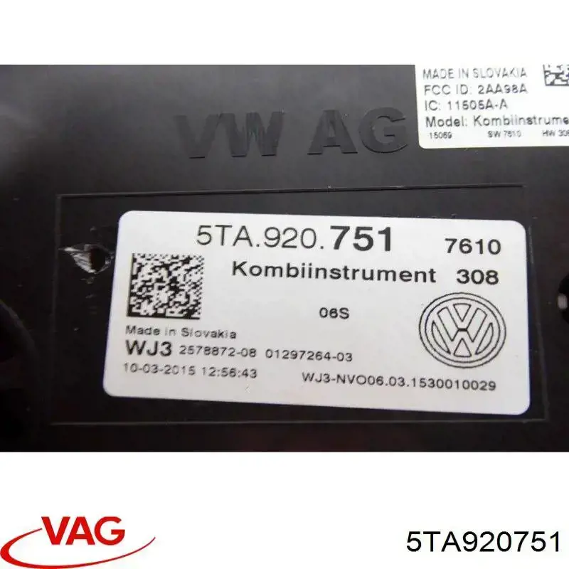 Купить 5TA920751 VAG Панель приборов