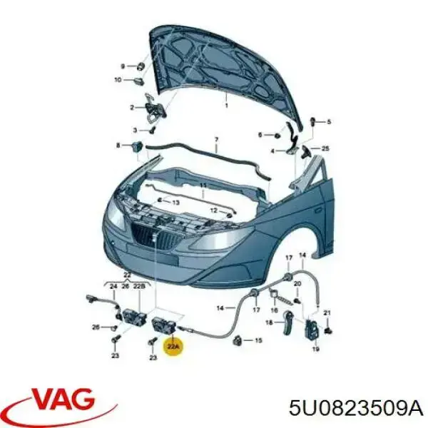  Fecho da capota Seat Ibiza IV hatchback (6J5, 6P1) (2008 - 2026) IV