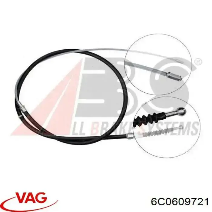 Cable de freno de mano trasero derecho/izquierdo 6C0609721 VAG/Audi