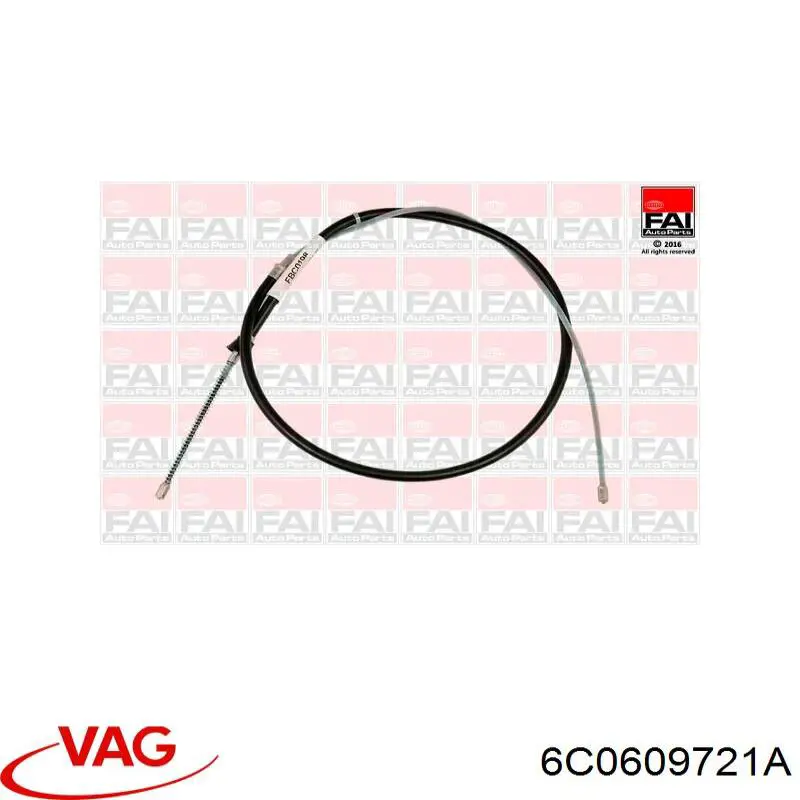 Задний трос ручника VAG 6C0609721A цена, от 16.76 USD