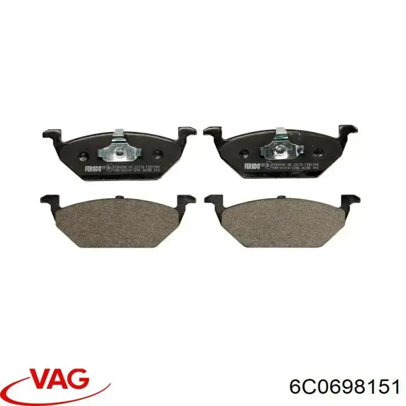Купить 6C0698151 VAG Колодки тормозные