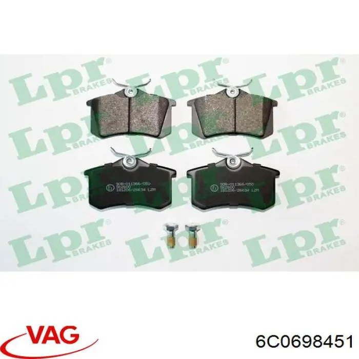 6C0698451 VAG Колодки тормозные дисковые комплект