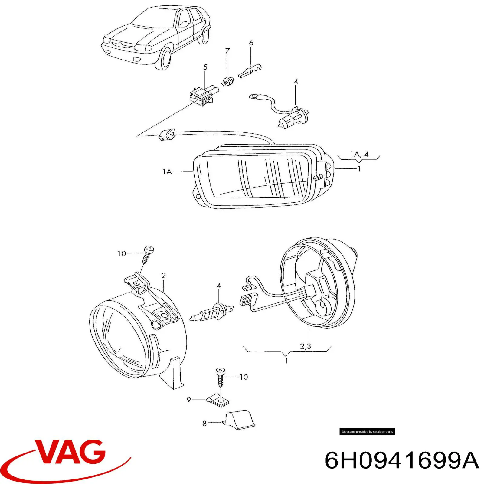 Фара протитуманна, ліва 6H0941699A VAG/Skoda