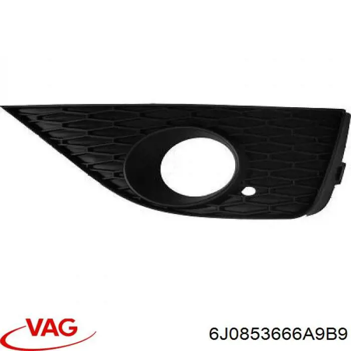 Купить 6J0853666A9B9 VAG Заглушка (решетка) противотуманных фар бампера переднего правая