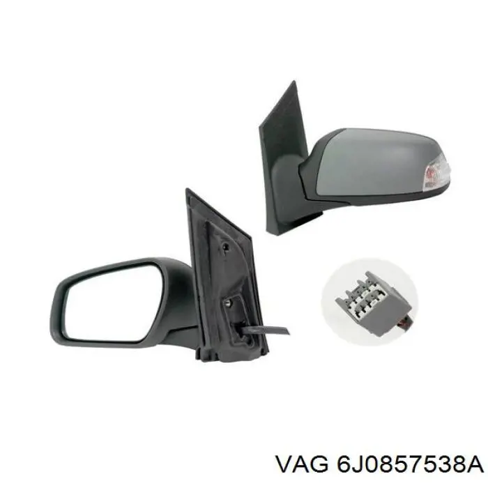 Накладка (крышка) зеркала заднего вида правая 6J0857538A VAG