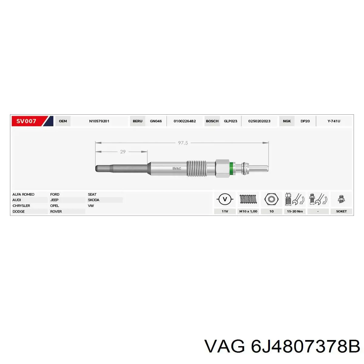 Кронштейн бампера заднього, правий 6J4807378B VAG/Seat