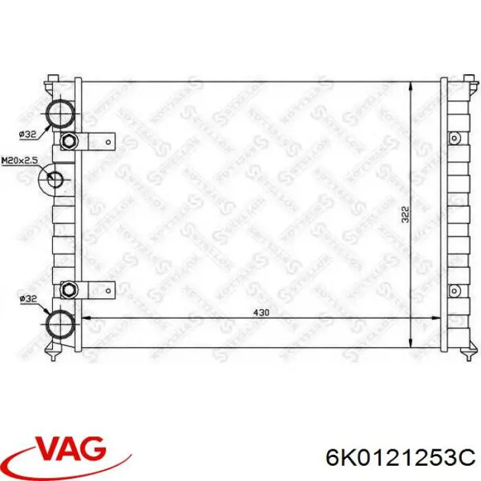 Купить 6K0121253C VAG Радиатор водяной