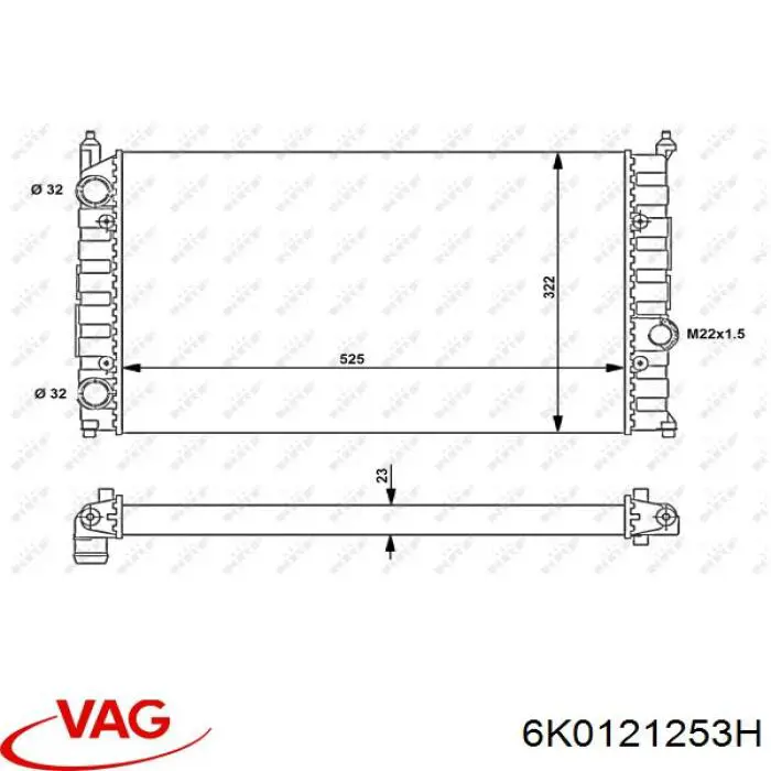 Радиатор 6K0121253H VAG