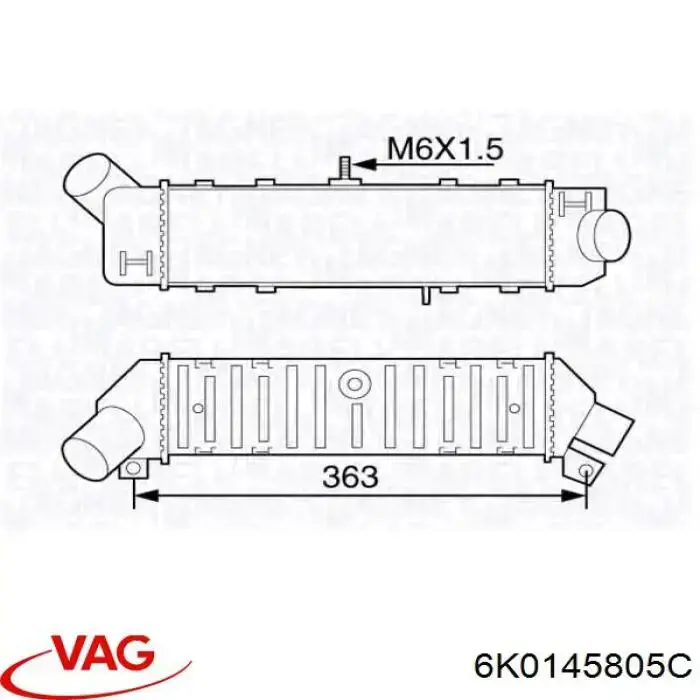 Интеркулер 6K0145805C VAG
