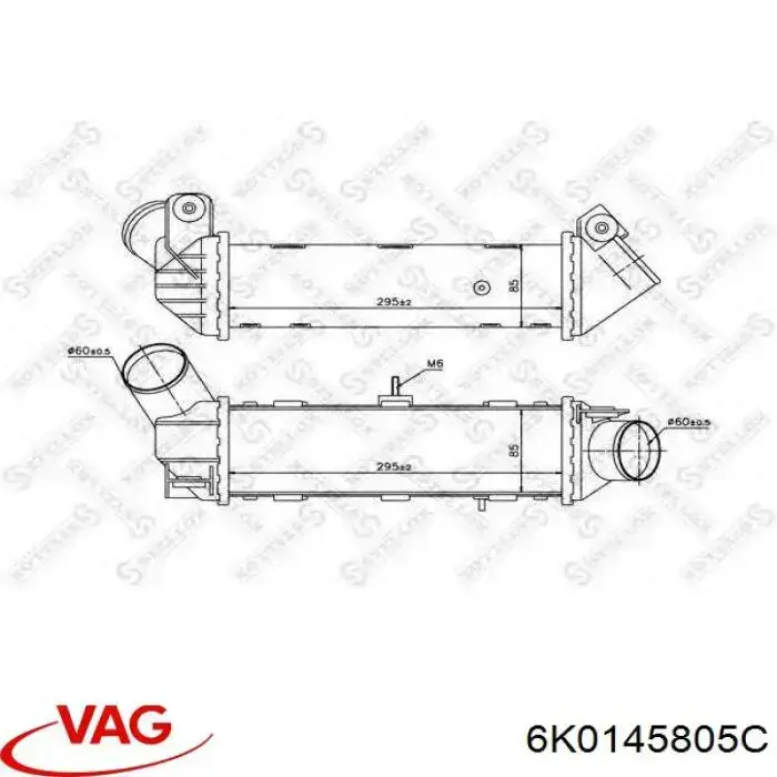 Радиатор интеркуллера VAG 6K0145805C