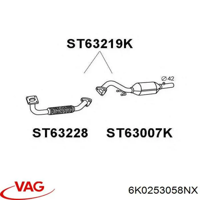 Каталитический нейтрализатор отработавших газов VAG 6K0253058NX цена, от 157.62 USD