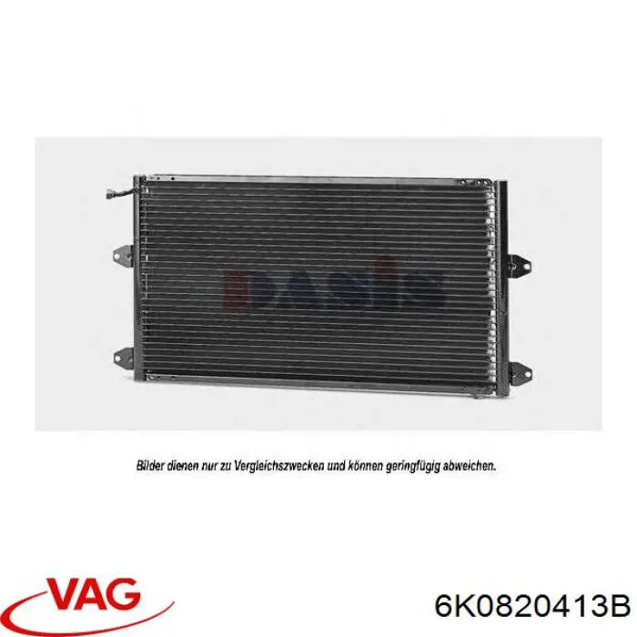 6K0820413B VAG radiador de aparelho de ar condicionado