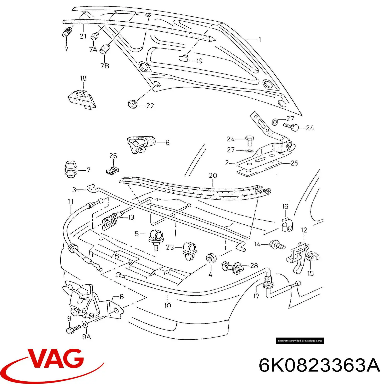  Упор капота Volkswagen Caddy 2