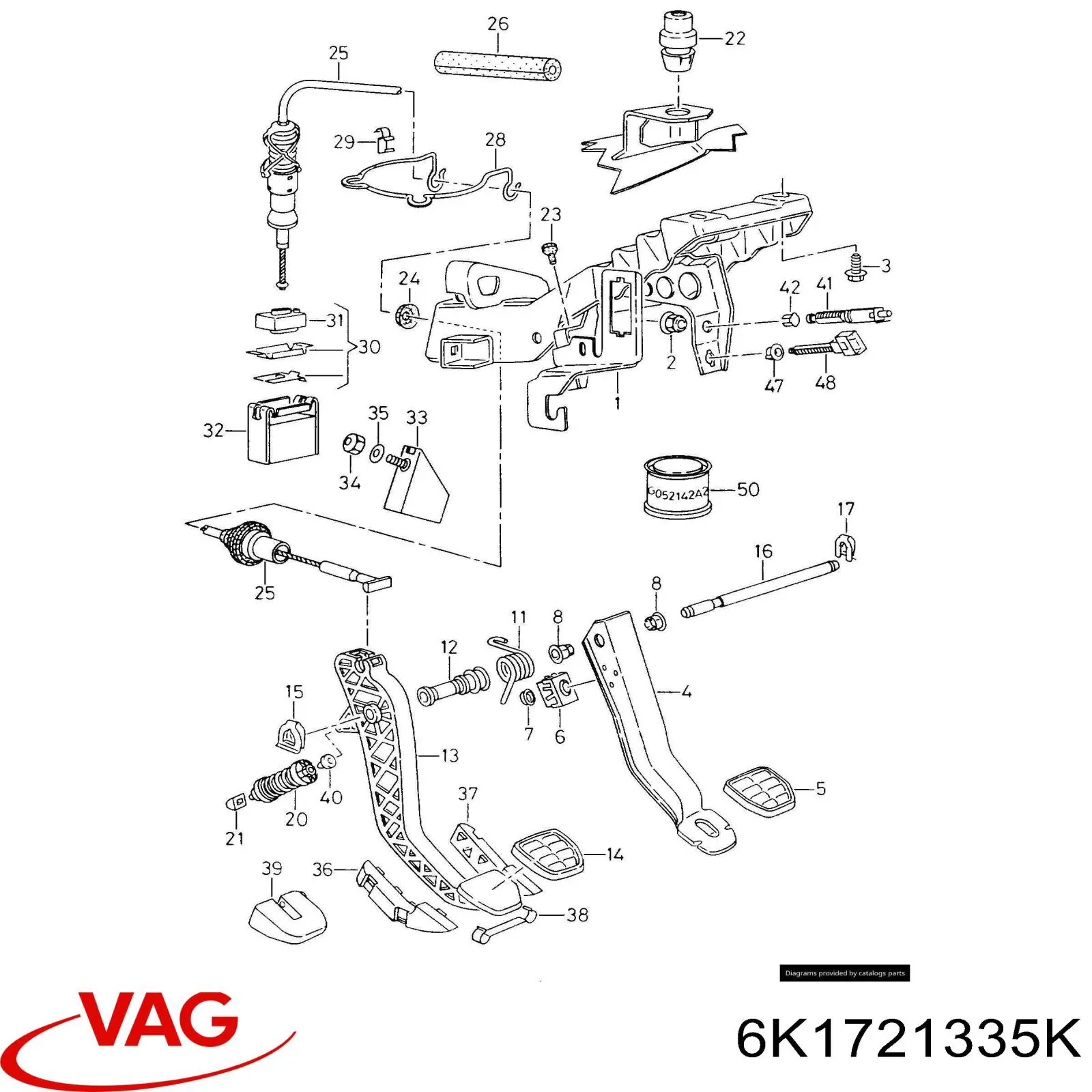 Трос сцепления VAG 6K1721335K цена, от 15.34 USD
