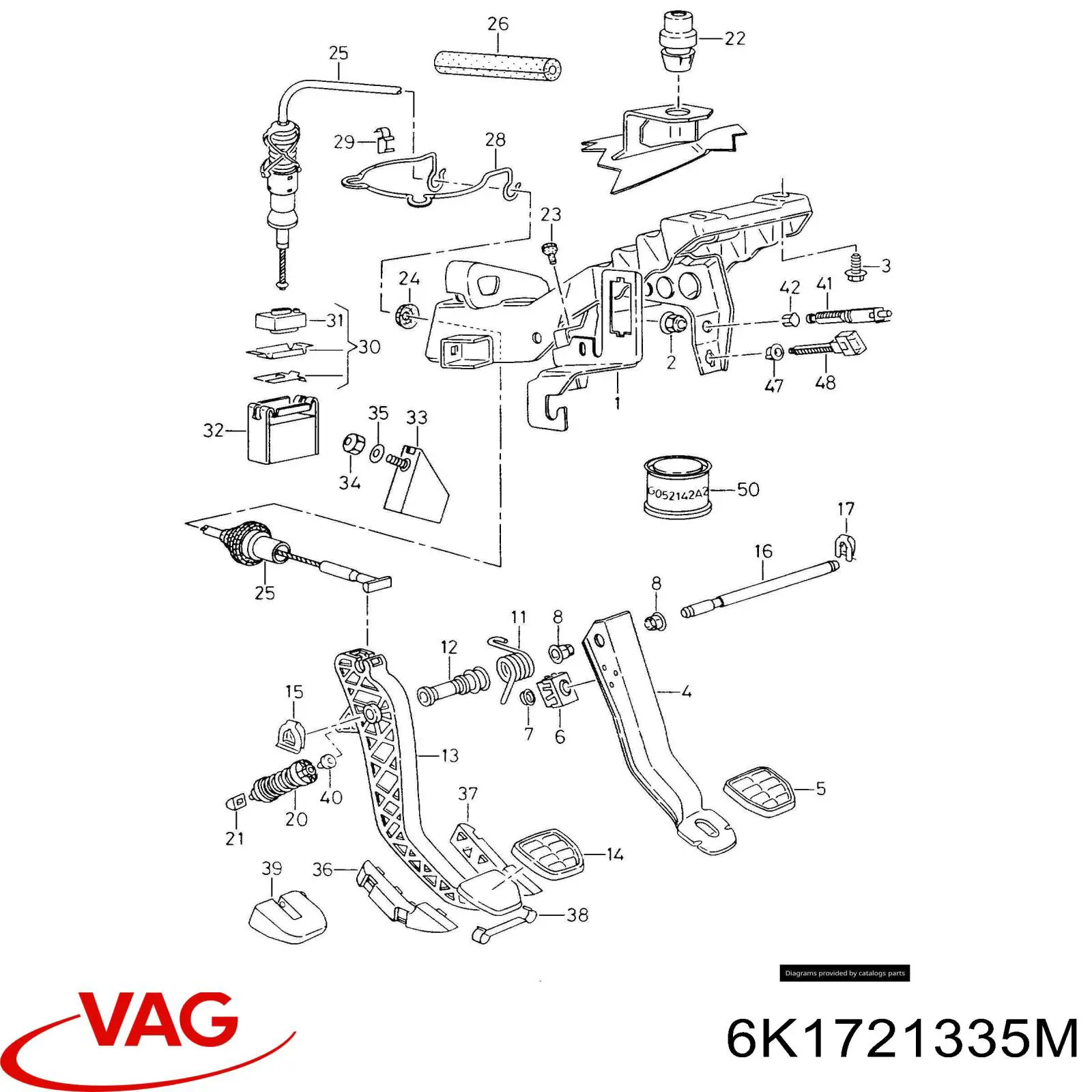 Купить 6K1721335M VAG Трос сцепления