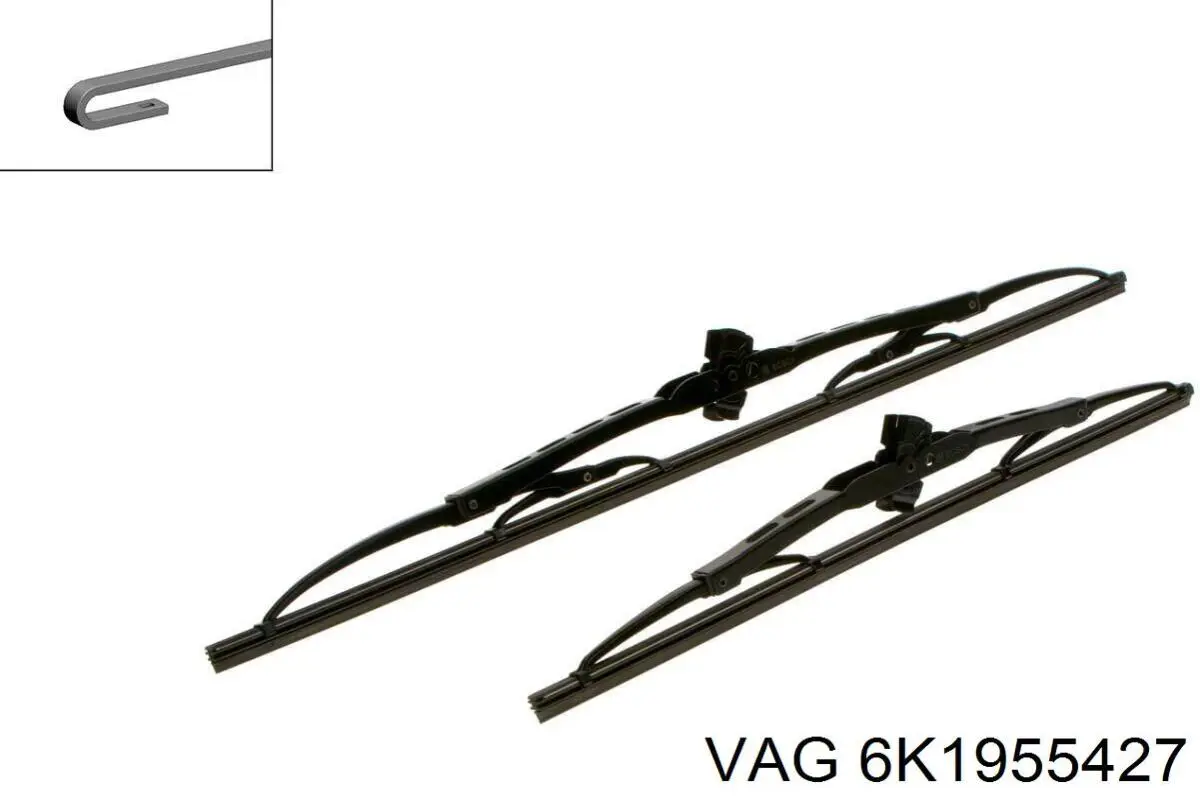 6K1955427 VAG щетка-дворник лобового стекла пассажирская