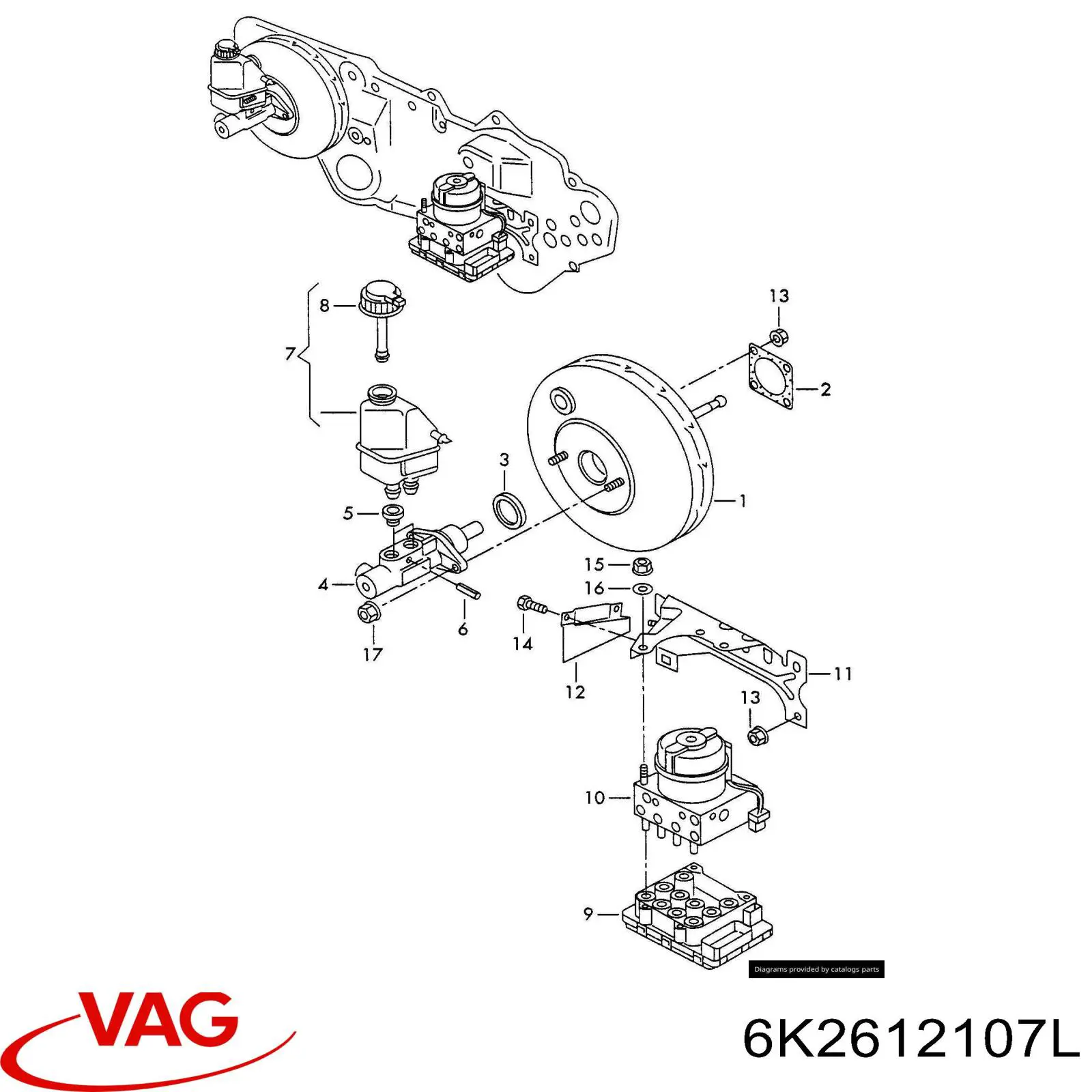 Усилитель тормозов 6K2612107L VAG