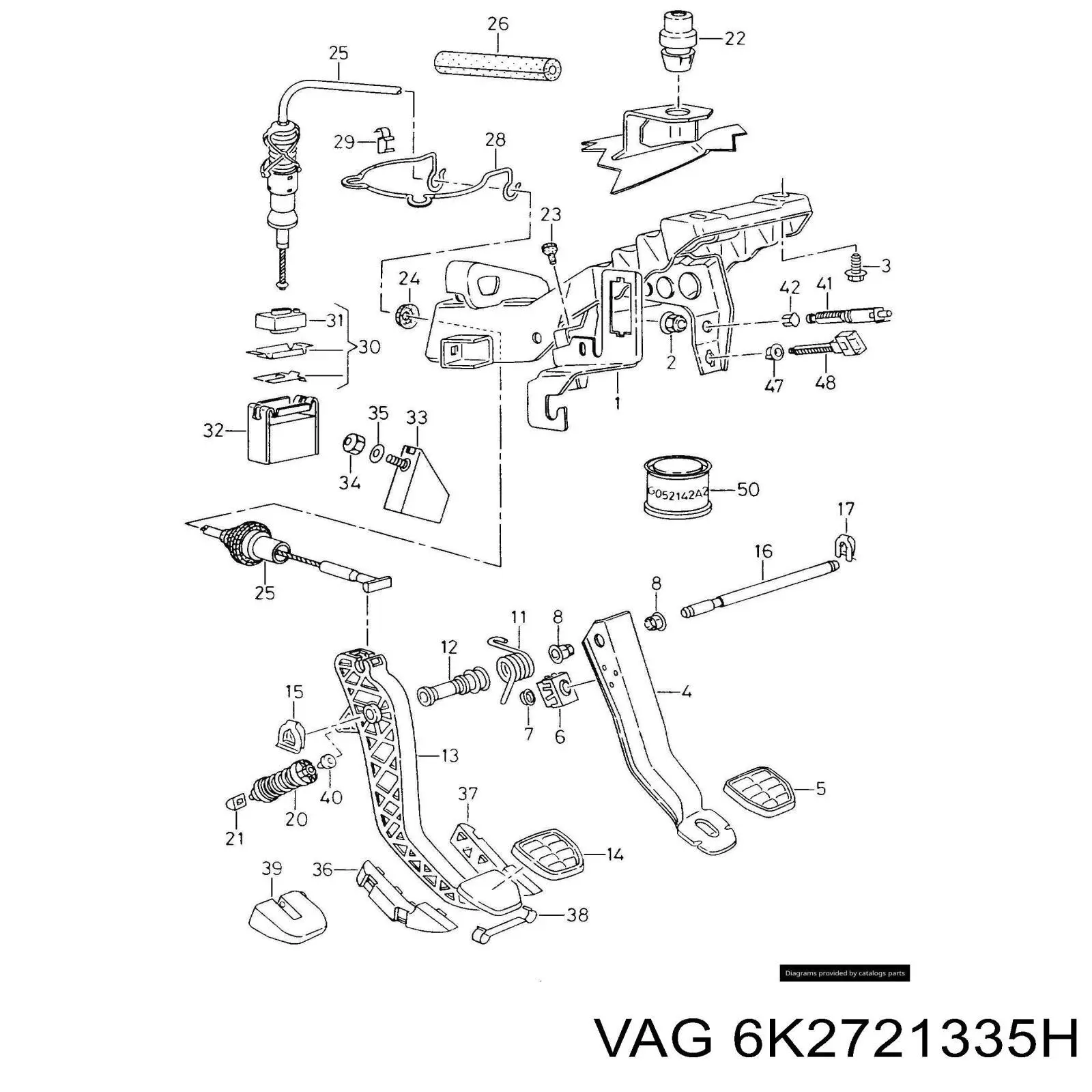 Купить 6K2721335H VAG Трос сцепления