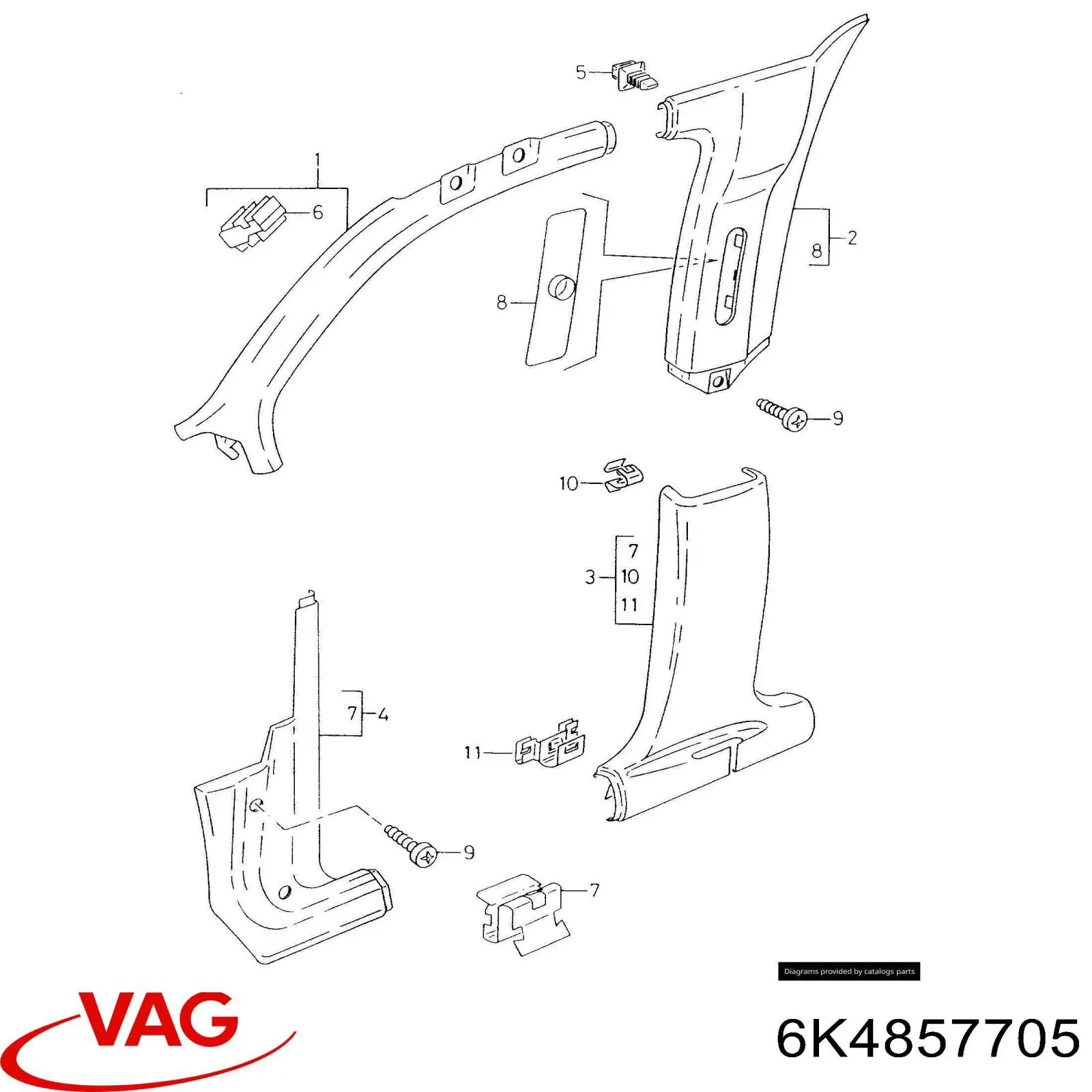 Ремень безопасности передний левый VAG 6K4857705 цена, от  