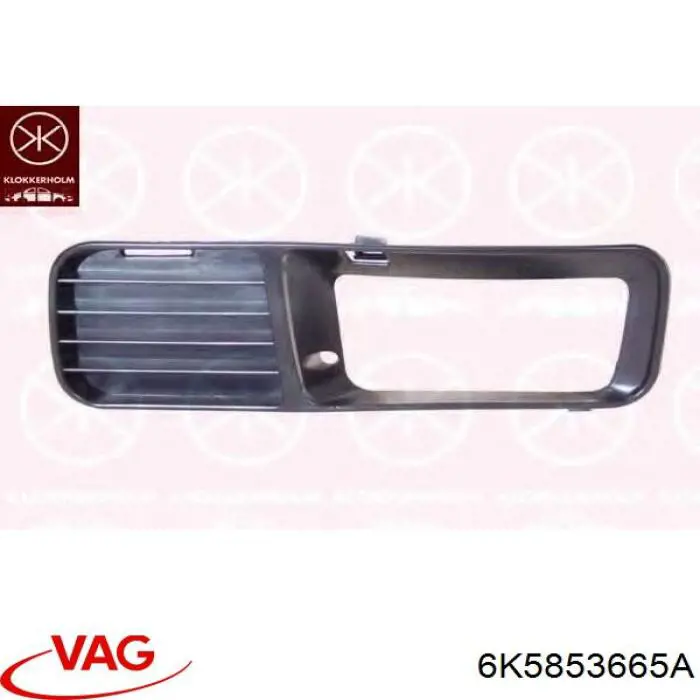 Купить 6K5853665A VAG Решетка бампера переднего левая