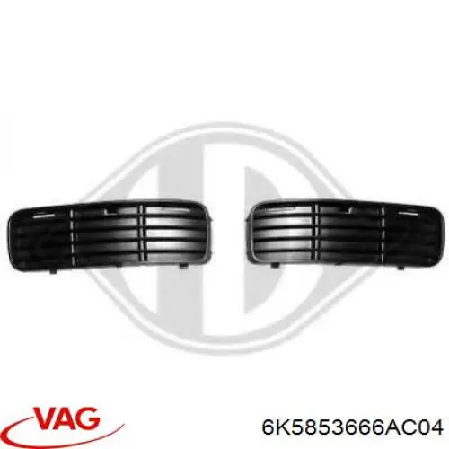 Решетка переднего бампера, правая VAG 6K5853666AC04 цена, от 5.90 USD
