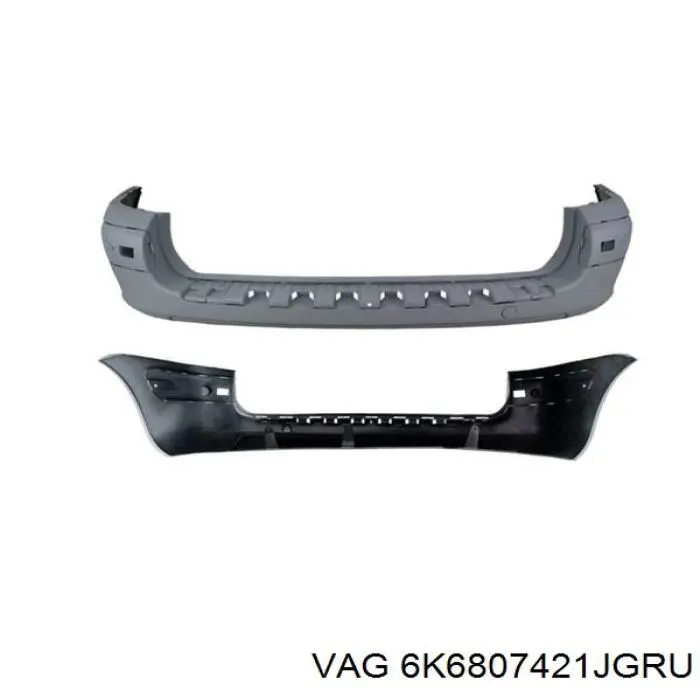 Задний бампер 6K6807421JGRU VAG