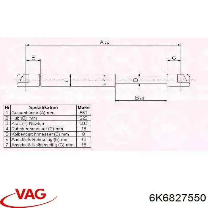 Амортизатор задней двери VAG 6K6827550 цена, от 6.78 USD