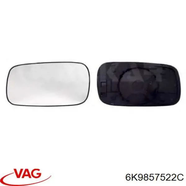 6K9857522C VAG зеркальный элемент зеркала заднего вида правого