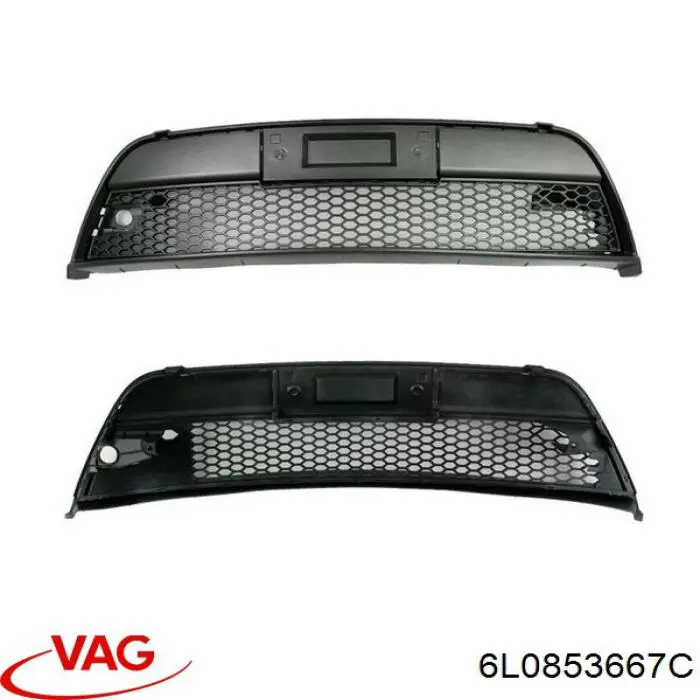 6L0853667C01C VAG Центральная решетка переднего бампера