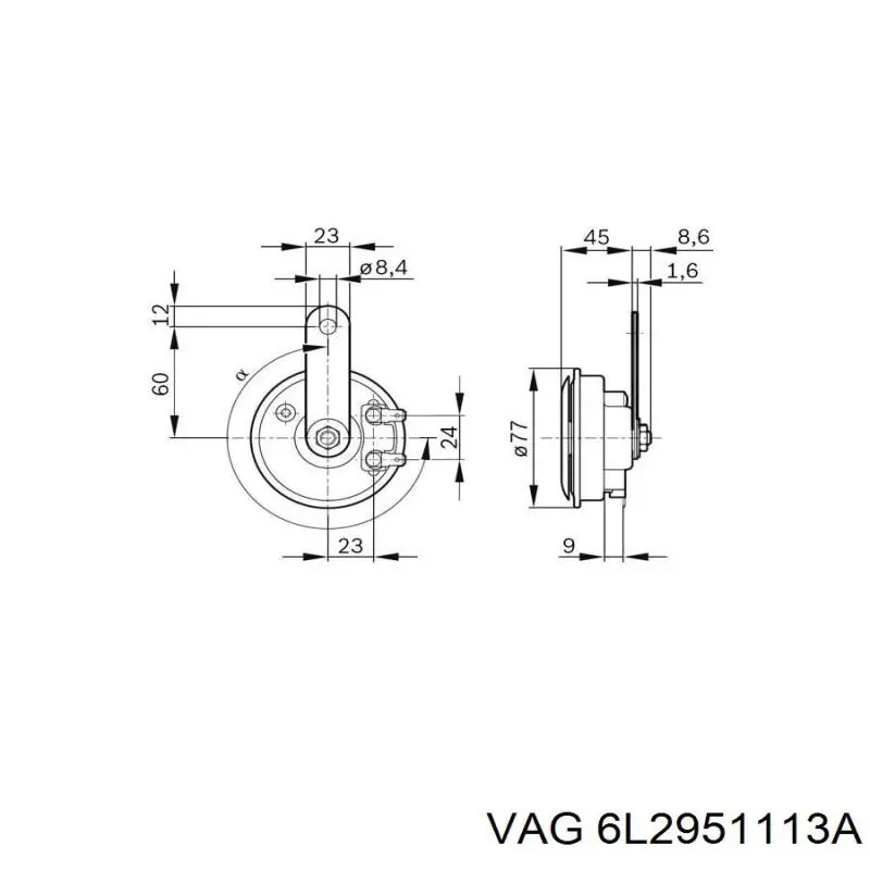 Автомобильный клаксон VAG 6L2951113A цена, от 12.66 USD