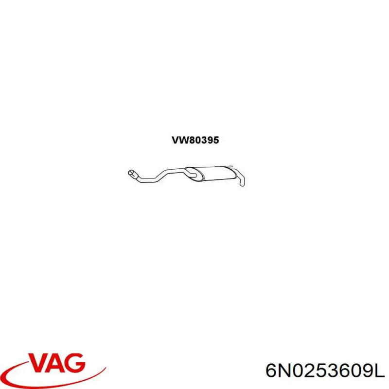 Купить 6N0253609L VAG Глушитель задний