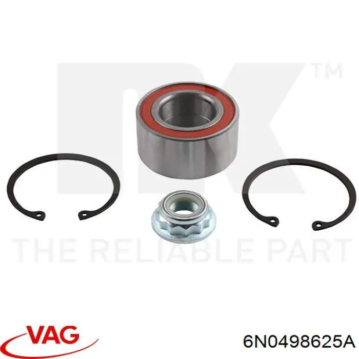 Комплект подшипника ступицы колеса VAG 6N0498625A цена, от 13.56 USD
