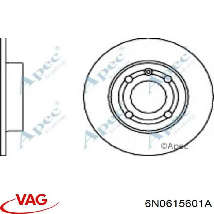 Задний тормозной диск VAG 6N0615601A цена, от 20.34 USD