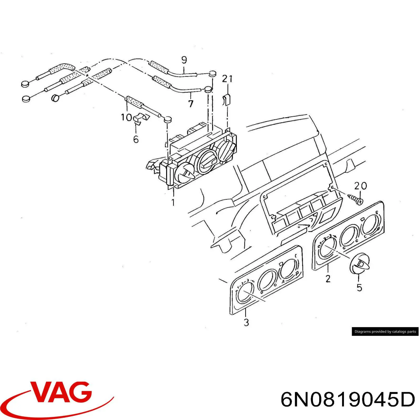 6N0819045D VAG Механизм управления кондиционером