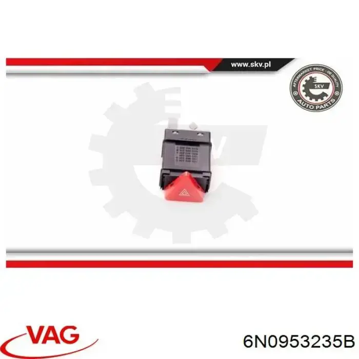 Кнопка аварийки 6N0953235B VAG