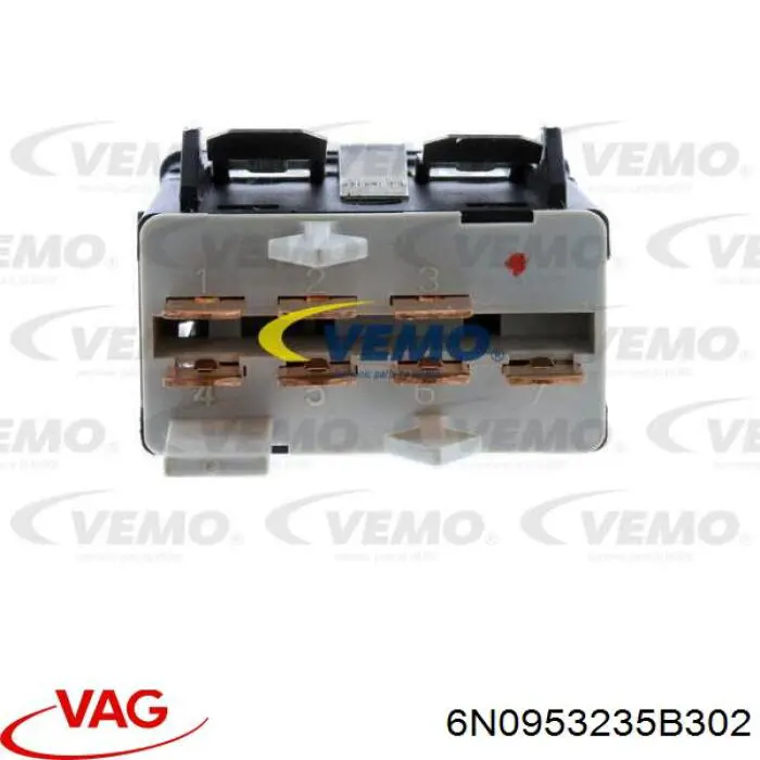 Botão de ativação do sinal de emergência 6N0953235B302 VAG