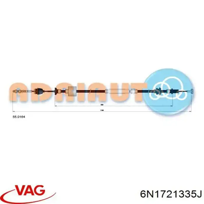 Купить 6N1721335J VAG Трос сцепления