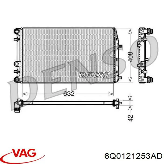 6Q0121253AD VAG радиатор