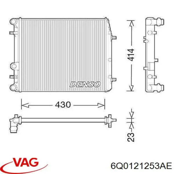 Радиатор охлаждения VAG 6Q0121253AE