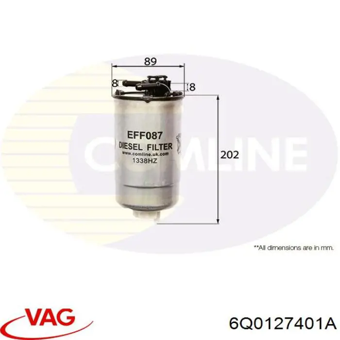 Купить 6Q0127401A VAG Фильтр-отстойник топлива грубой очистки